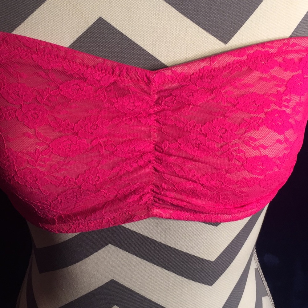 PINK bandeau bra. Size large.